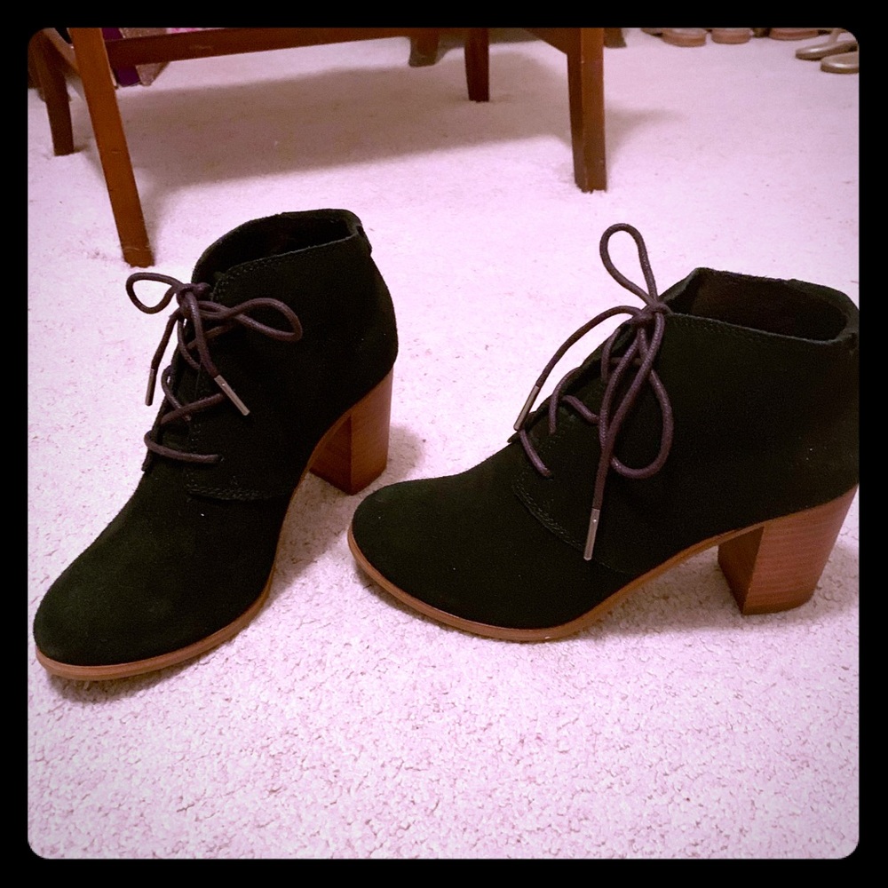 Black Suede Toms Booties